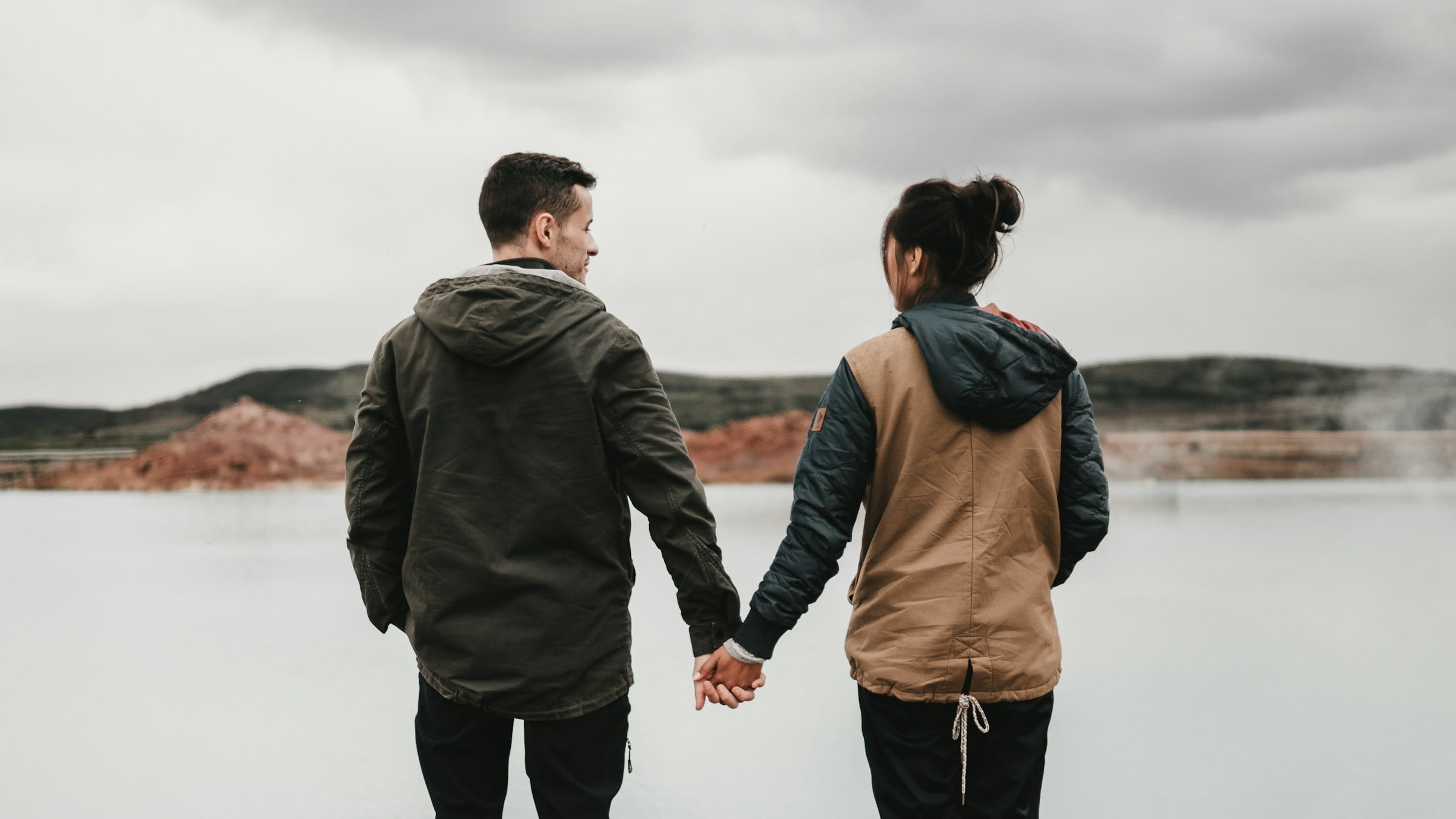 Couple smiling together
