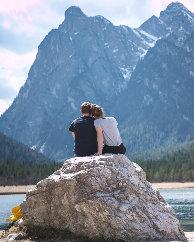 Couple hiking together